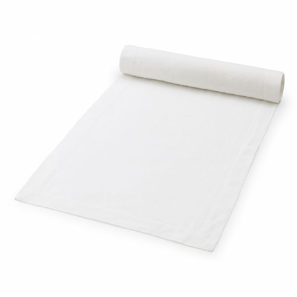 Rayon Linen Table Runner - White